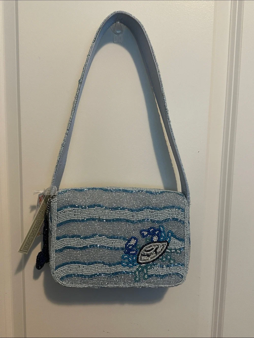 NEW RELEASE Made In India Beaded Blue Whale Bag With Charm NWT